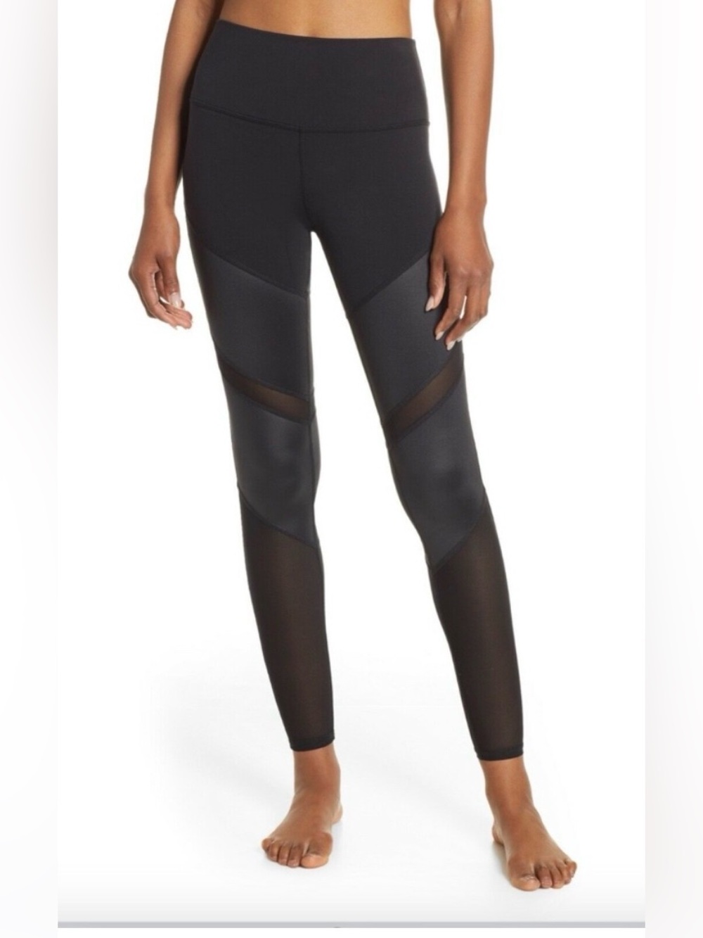 Alo Yoga Shiela High Waist Black MEDIUM Comfort Pilates Lounge Gym